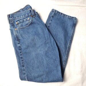 Levis 505 Mens Straight Fit Blue Jeans W34 L29 Denim